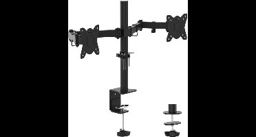 ApexArte® Monitor Arm 2 Schermen - Standaard - Verhoger - Zwart