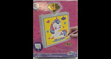 Diamond Painting voor kinderen - Unicorn - Inclusief frame - 15x15 cm - vanaf 6 jaar