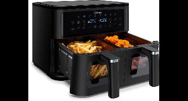 Tristar Dubbele Airfryer FR-9429 - 2x 4,5 Liter - Dubbele Mand - Kijkvenster - 9L - 2500W
