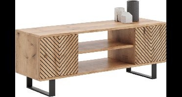 Focus loft RTV kast 135 cm - visgraat decor - eiken craft