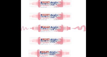 edding 5400 acrylic 3D double liner classy mauve – 5 acryltubes – dubbele punt 2-3 mm & 5-10 mm – hoogwaardige waterbasis acrylverf voor canvas, hout & papier
