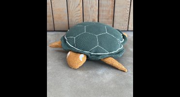 Hugo Frosch warmwaterkruik 0,8 L in designkussen schildpad - schild ca 38 cm - XL kruik - groen