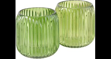 Boltze theelichthouder groen Remsa Set van 2