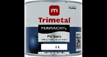 Trimetal Permacryl PU Satin - Hoogwaardige watergedragen krasvaste zijdeglans aflak voor binnen - Kleur RAL 9016 Verkeerswit - 1 L