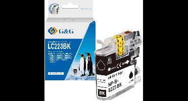 G&G LC223 Inktcartridge Geschikt voor Brother LC223BK LC223XLBK -Zwart