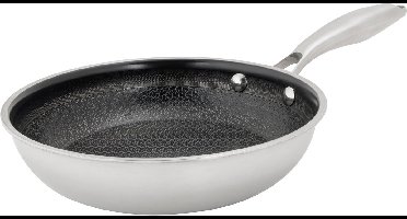 Cosy&Trendy Hexapro Koekenpan - Ø20x4,5cm - PFAS-vrij - Inductie Koekenpan - Ovenbestendig tot 200°C - Snelle opwarming – Zonder deksel - Zilver-grijs