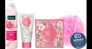 Kneipp Cadeauset Embrace Life & Maja Rose Love - Maja Love Rose Soap 100g - Kneipp Douchefoam 200ml Embrace Life - Maja Love Rose Handcreme 80ml