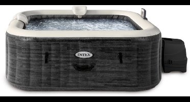 Intex PureSpa Jet & Bubble Deluxe Greystone opblaasbare spa - 6 personen - 170 bubbeljets voor een ultieme ontspanningsmassage - Bedien de spa via handige WiFi-app, altijd en overal - Ruimte voor zes personen: ideaal voor gezinnen of feestjes
