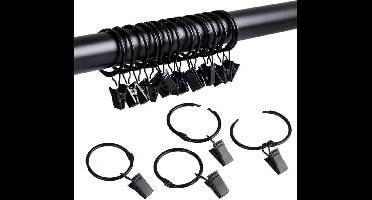 New Age Devi - 30 stuks RVS gordijnringetjes - 32mm - Inclusief handige klemmetjes