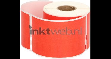 FLWR - Labels / Dymo 99014 Adreslabel groot / rood / Geschikt voor Dymo