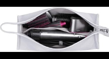 Travel Case Geschikt voor Dyson Airwrap Haarstyler - Reisetui - Opbergtas, Opbergtasje, Föhn, Haardroger, Föhnborstel, Krultang & Stijltang - Reistas Accessoires & Toilettas Dames- Kunstleer - Zilver