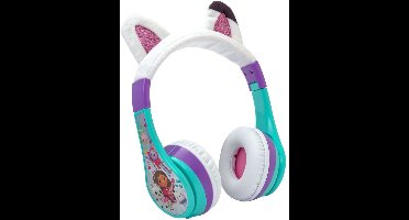 Gabby's Poppenhuis - draadloze kinderkoptelefoon - pluche oortjes - met volumebegrenzing - lange speeltijd