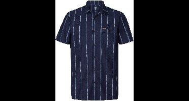 Petrol Industries - Heren Gestreept Overhemd Tealstone - Blauw - Maat M