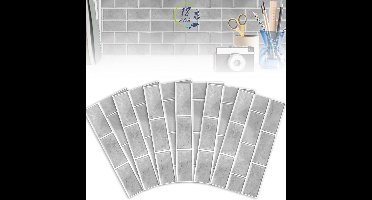 ApexArte® Plaktegels - Tegelsticker Keuken - Wandpanelen Zelfklevend - Grijs