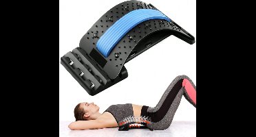 S&E Rugstretcher en Massager – Verstelbare Lendensteun - Blauw