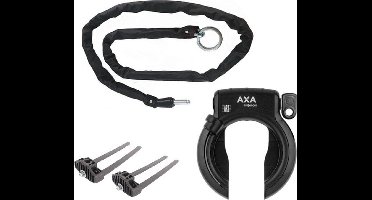 Axa Defender Ringslot ART2 Zwart + Insteekketting 100 cm 5,5 mm Zwart + Flex Mount Bevestigingsset