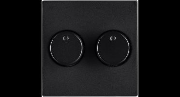 ION V1/J1 centraalplaat voor duo dimmer zwart knopbediening
