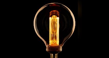 ETH Globe 125mm kooldraad LED 3.5w/12w E27 240v 1800k dimbaar 120L amber/goud