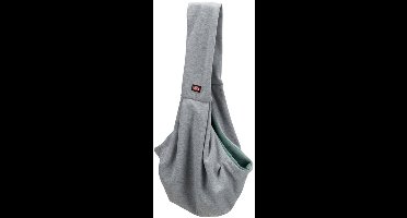 Trixie - Junior buikdrager lichtgrijs/mint - 60 x 22 x 20 - draagtas voor KLEINE hondjes - ** + ** fleece dekentje trixie Kenny - beige / witte pootjes 75 x 50 cm eventueel te combineren in gebruik