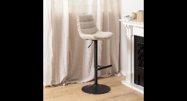 2x Sohome Draaibare Barkruk Mathaniel - Beige (zithoogte 65-86cm)