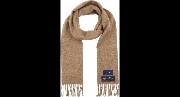Suitable Sjaal Ruit Merino Wol Beige - Maat - Heren - Dames en Heren - 175 x 25 cm - mannen - Effen