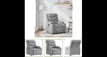 vidaXL - Massagestoel - Lichtgrijze - Stof