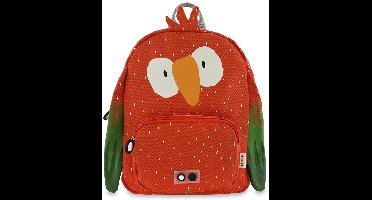 Trixie Rugzak - Mr. Parrot - Schooltas Waterafstotend - Boekentas voor Kind - Voor Jongens en Meisjes - Geschikt als Gymtas - rood