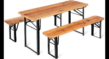 ApexArte® Biertafel met Banken - Picknick Tafel Met Bankjes - Campingtafel inklapbaar