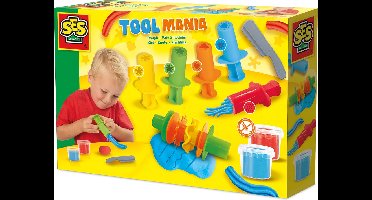 SES Creative - Tool Mania Klei - Set met kleispuitjes - Vegan en Glutenvrij - Herbruikbaar - Uitwasbaar - Vanaf 2 jaar