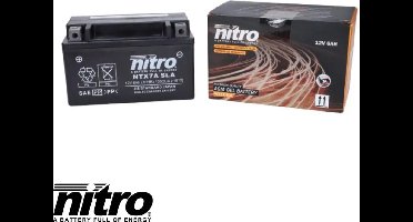 Accu Nitro YTX7A-BS 12V 6Ah Sym Fiddle - Django - Mio - Retro - Symphony - China GY6 4 Takt