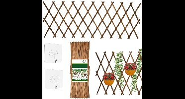 ApexArte® Klimrek Planten - Plantensteunen voor Klimplanten - Wandrek voor Buiten - Hout - Bruin