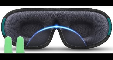 ApexArte® Oogmasker Slaap - Slaapmasker Vrouwen & Mannen - Extra Zacht - Groen met Zwart