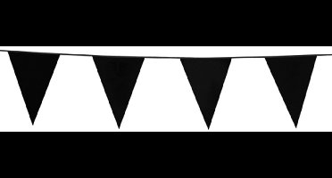 2x Vlaggenlijn Zwart 10 meter - Verjaardag Feest Party Festival Poolparty Decoratie