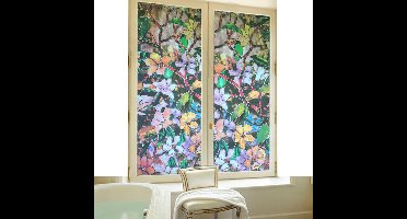 ApexArte® Raamfolie Glas in Lood - Zelfklevend - Antieke Look - Lood Regenboog