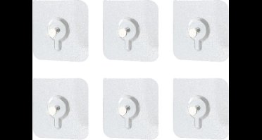 Purepeak Klevende Spijker Set 6 Stuks - Zelfklevende Plakspijkers - Handdoekhaak - Plakhaakjes - Plakschroef - Platte Kop