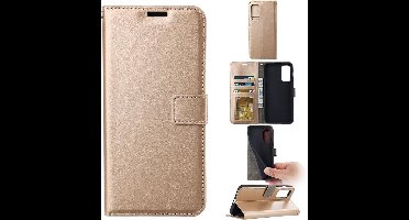 LuxeBass Boekhoesje geschikt voor Nokia 1.4 - Goud - telefoonhoes - gsm hoes - telefoonhoesjes