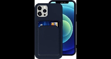 LuxeBass Hoesje geschikt voor iPhone 13 Pro - Siliconen hoesje - Blauw - Pasjeshouder- telefoonhoesjes - gsm hoesje - telefoonhoes - telefoonhoes - gsm hoes - telefoonhoesje