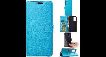 LuxeBass Telefoon Wallet Bookcase voor Samsung Galaxy Note 10 Lite - Portemonnee telefoonhoesje voor Bankpassen - Kunstleer - Siliconen Houder - Magnetische sluiten- Turquoise - bookcase - boekhoesje - book case - boek hoesje
