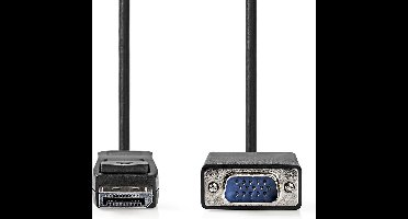 Nedis VGA-Kabel - DisplayPort Male - VGA Male - Vernikkeld - Maximale resolutie: 1080p - 2.00 m - Rond - PVC - Zwart - Label