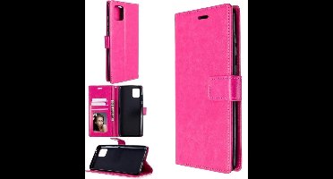 LuxeBass Hoesje geschikt voor RealMe C11 Boekhoesje roze - telefoonhoes - gsm hoes - telefoonhoesjes