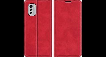 Just in Case hoesje geschikt voor Nokia G60 - Hoesje met Pasjeshouder - Luxe Book Case - Rood