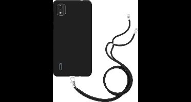 Just in Case hoesje met koord geschikt voor Nokia C2 2nd Edition Hoesje met Koord - Flexibele Case - Zwart