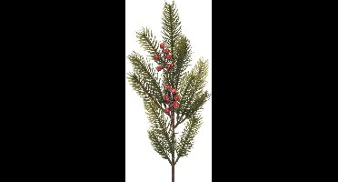 Decoris kersttak/dennentak - groen met bessen - 52 cm