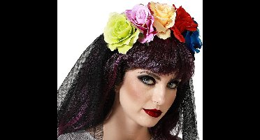 Halloween/horror verkleed diadeem/tiara/bloemenkrans - zombie/heks/day of the dead - dames/meisjes