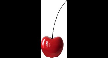 Sculptuur - Beeld - "Celebration" Kers - Rood - Decoratief Figuur - Fruit - Diameter 17 cm - H 42 cm