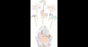 Folat - Cupcake decoratie set unicorns & rainbows