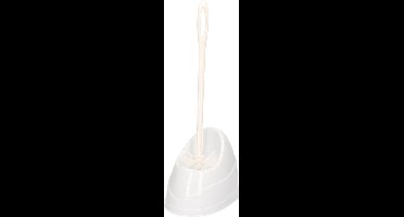 Witte toiletborstels/wc borstels met houder - 45,5 x 19,5 cm - Toiletborstelhouders / wc-borstelhouders voor toilet - Schoonmaakartikelen