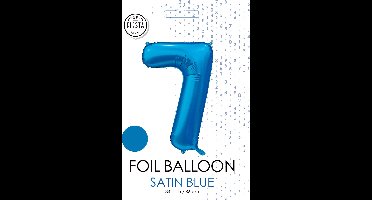 folieballon cijfer 7 mat blauw metallic
