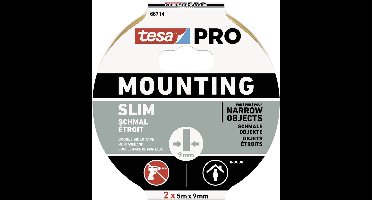 tesa Mounting PRO Schmal 66714-00000-00 Montagetape Wit (l x b) 10 m x 9 mm 2 stuk(s)