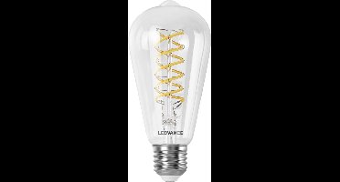 LEDVANCE SMART+ WIFI LED lamp, wit glas, 8W, 806lm, Edison vorm met 64mm diameter & E27 voet, verstelbaar wit licht (2700-6500K), dimbaar, app of spraakbediening, 15.000 uur levensduur